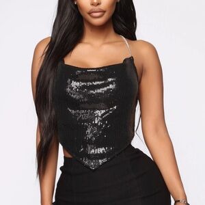 Black Sequin Top